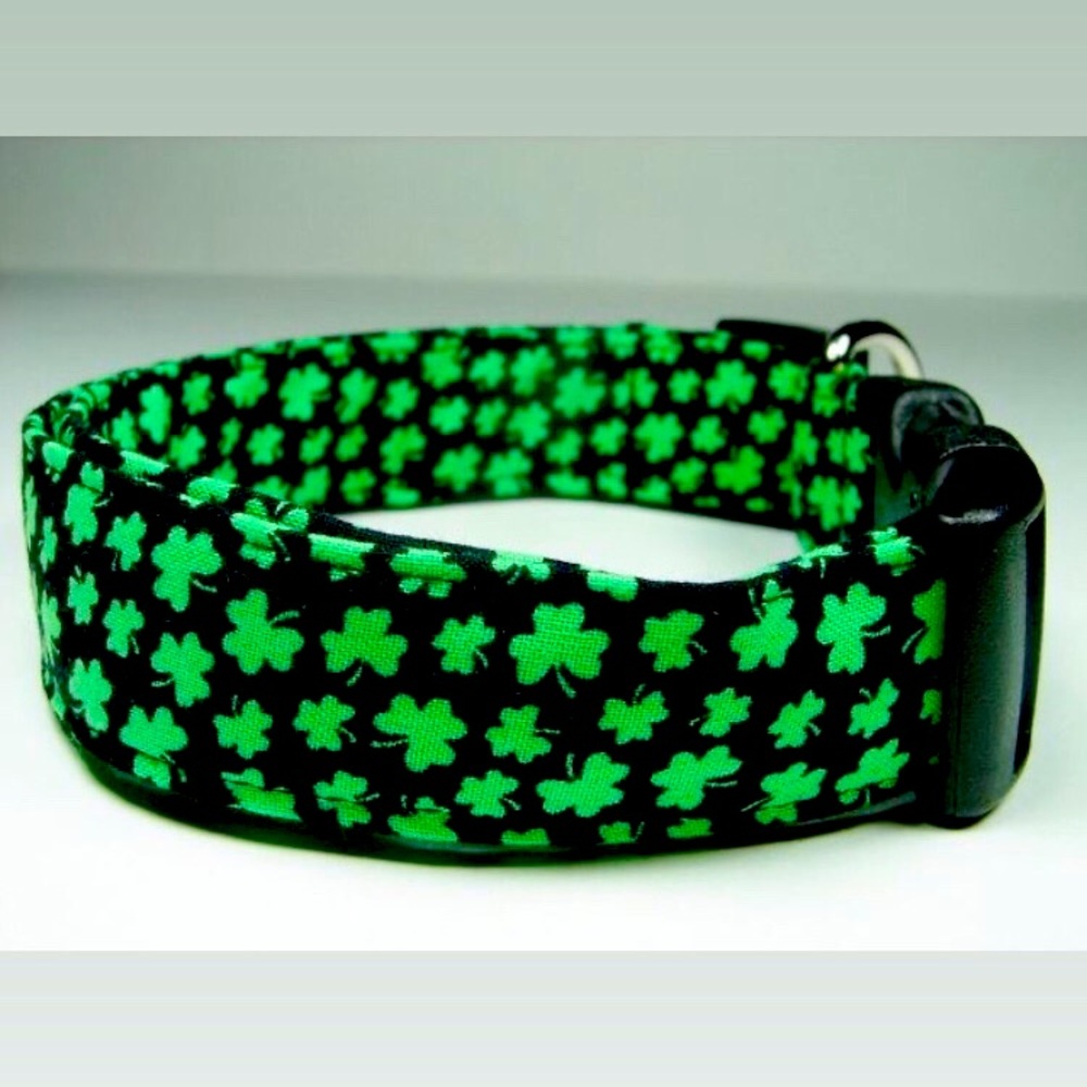 Handmade st patty day dog collar